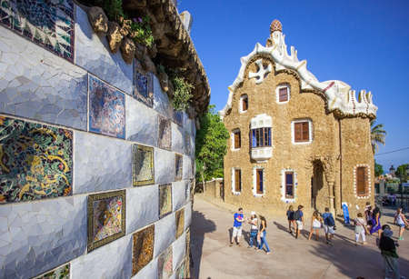 Barcelona, Spain, JUNE 25, 2013: House-Museum of Antonio GaudÃƒÂ­ in the Park Guell