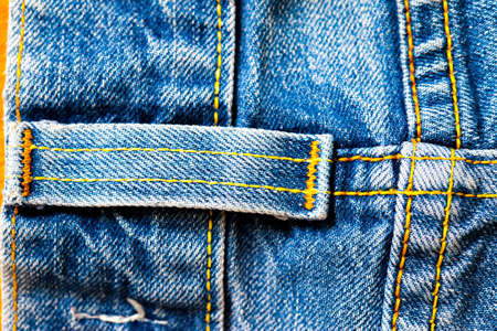 vintage denim surface with seams, close upの写真素材