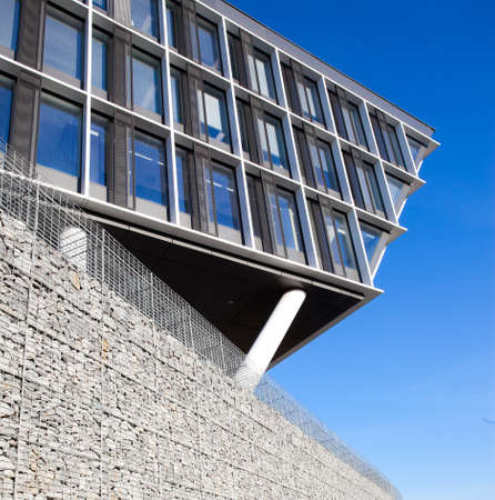 modern office building on blue sky background