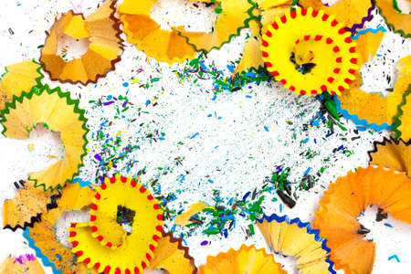 background with colored shavingsの写真素材