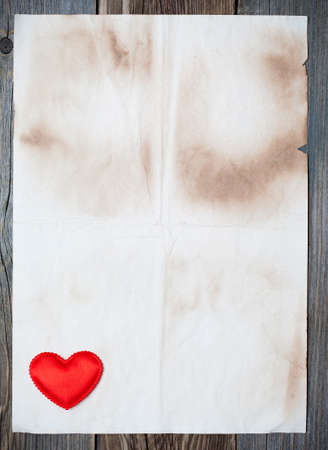 holiday card. valentines day. empty blank with red heartの写真素材