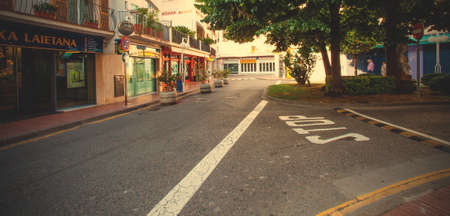 Tossa de Mar, Catalonia, Spain, June 23, 2013: crossroad in the little town at summer early morning