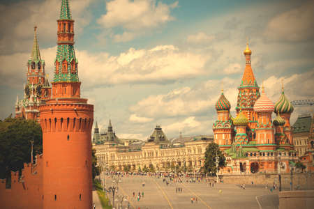Red square at summer day, Moscow, Russiaのeditorial素材