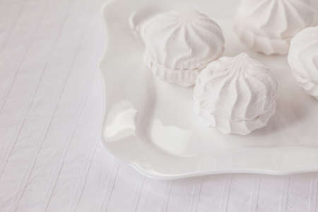 white zhephyr on white plateの写真素材