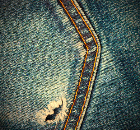 vintage blue jeans pocket closeup