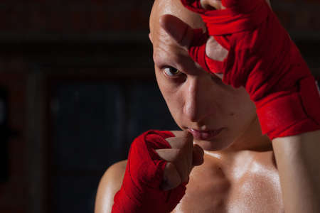 close up portrait of a fighter