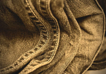 blue jeans double seams, close up. image retro styleの写真素材