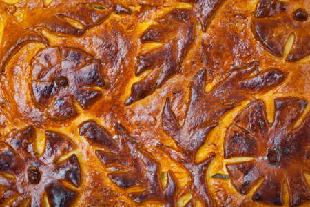 shred-pie. Patterned surface texture close up