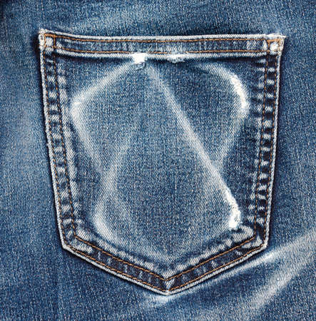 Jeans old back pocket with smartphone patternの写真素材