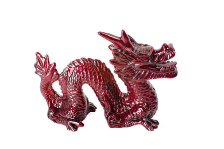 Brown dragon isolated on white background.の写真素材