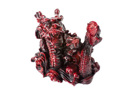 Brown dragon isolated on white background.の写真素材