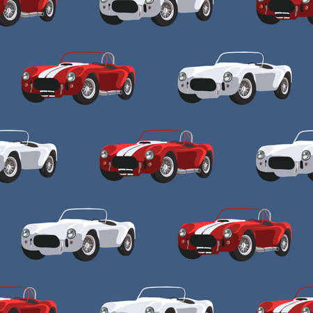 Seamless pattern with race carsのイラスト素材