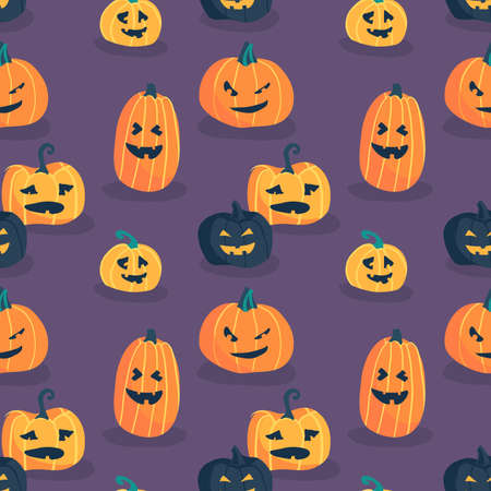 Halloween seamless pattern design with pumpkinのイラスト素材