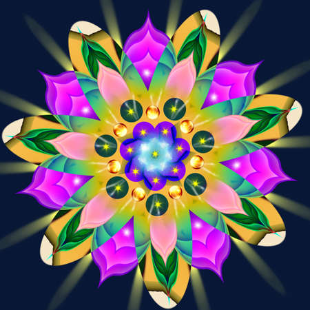 Mandala beauty colorful flowerの写真素材