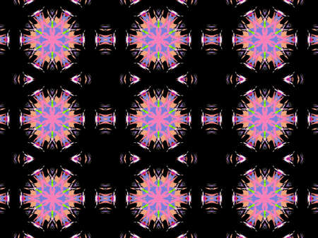 Seamless geometric pattern on a black backgroundの写真素材