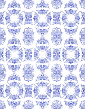 Blue geometric seamless  patternの写真素材