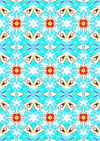 Blue seamless geometric patternの写真素材