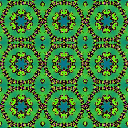 Green seamless fractal patternの写真素材