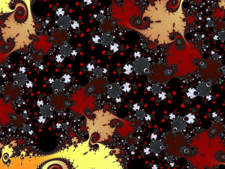 Patterned fractal background in dark colorsの写真素材