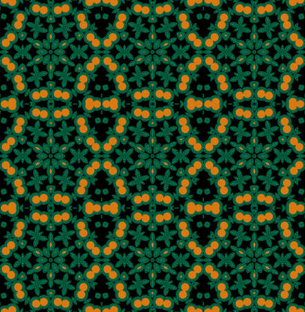 Geometric seamless pattern in green colorの写真素材