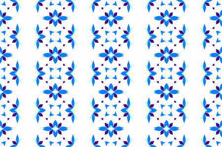 Geometric seamless pattern in blue colorの写真素材