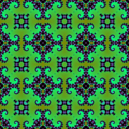 Green seamless fractal patternの写真素材