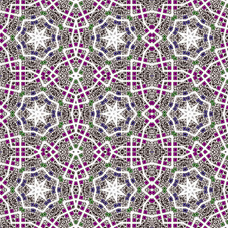 Geometric seamless pattern in grey colorの写真素材