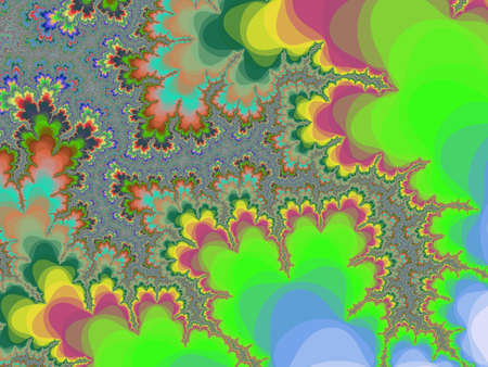 Branchy patterned fractal on a green backgroundの写真素材