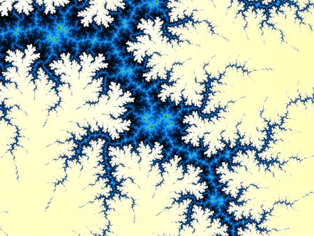 Branchy figured fractal on a light yellow backgroundの写真素材