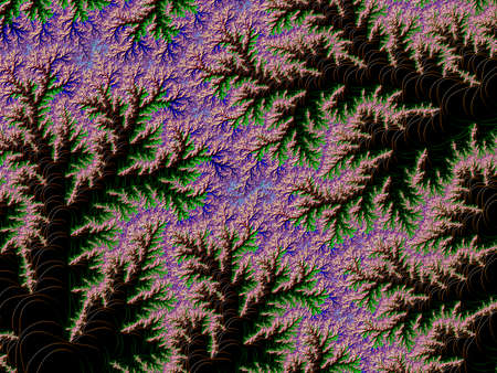 Branchy figured fractal on a dark backgroundの写真素材
