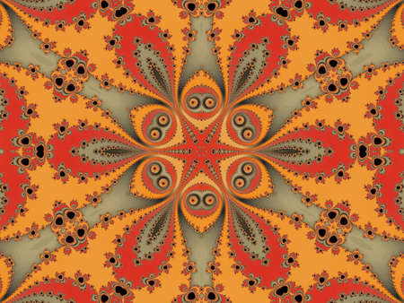 Orange fractal ornamentの写真素材