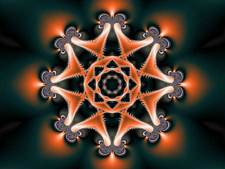 Glowing fractal starの写真素材