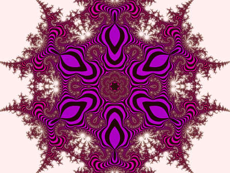 Patterned fractal ornaent in purple toneの写真素材
