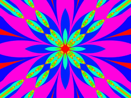 Bright abstraction kaleidoskope with flowerの写真素材