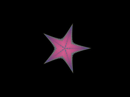 Pink fractal star on black background の写真素材