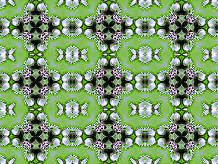 Green fractal seamless patternの写真素材
