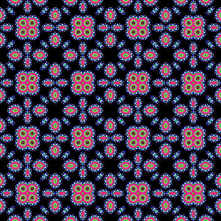 Fractal seamless pattern on black backgroundの写真素材