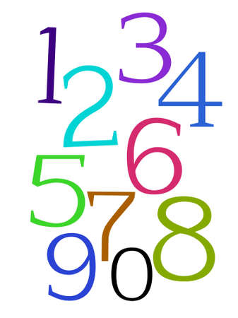 Multicolor numbers on a white background の写真素材