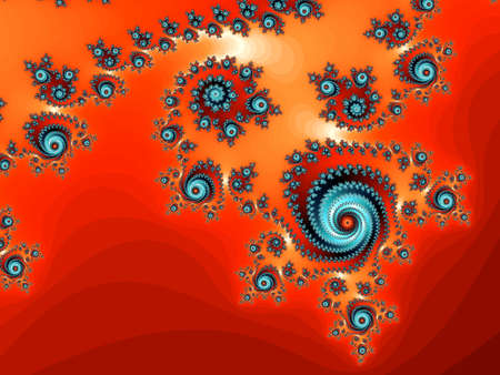 Patterned fractal background with spiralsの写真素材