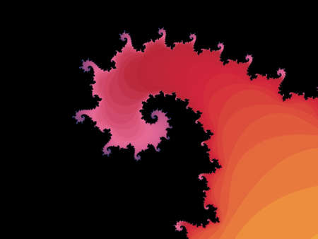 Decorative fractal spiral on a black background の写真素材