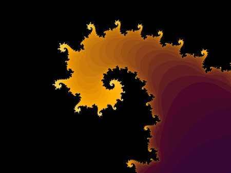 Decorative fractal spiral in a yellow colorsの写真素材