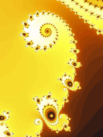 Decorative fractal spiral in a yellow colors の写真素材