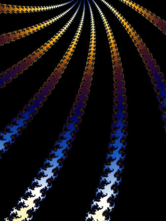 Decorative fractal lines on a black background の写真素材