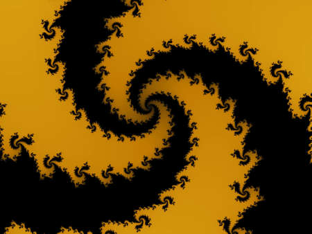 Decorative fractal spiral in a yellow colorsの写真素材