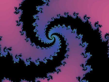 Patterned fractal spiral in a purple colorsの写真素材