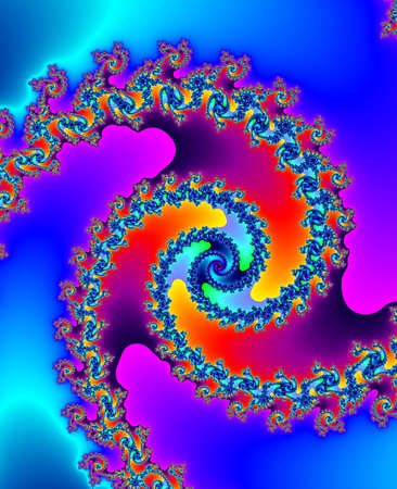 Decorative fractal spiral in a bright colorsの写真素材