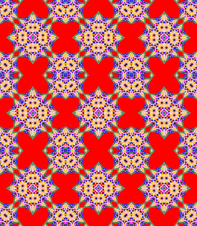 Seamless geometricl pattern in a red colorsの写真素材