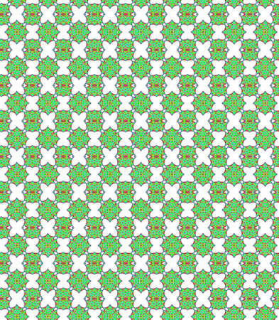 Seamless geometric pattern in a green colorsの写真素材