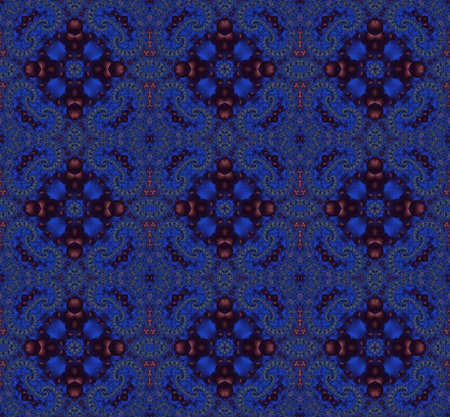 Seamless fractal pattern in a blue colorsの写真素材