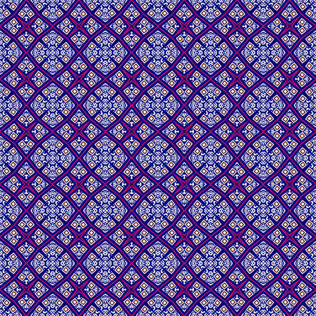 Seamless geometric pattern in a blue colorsの写真素材
